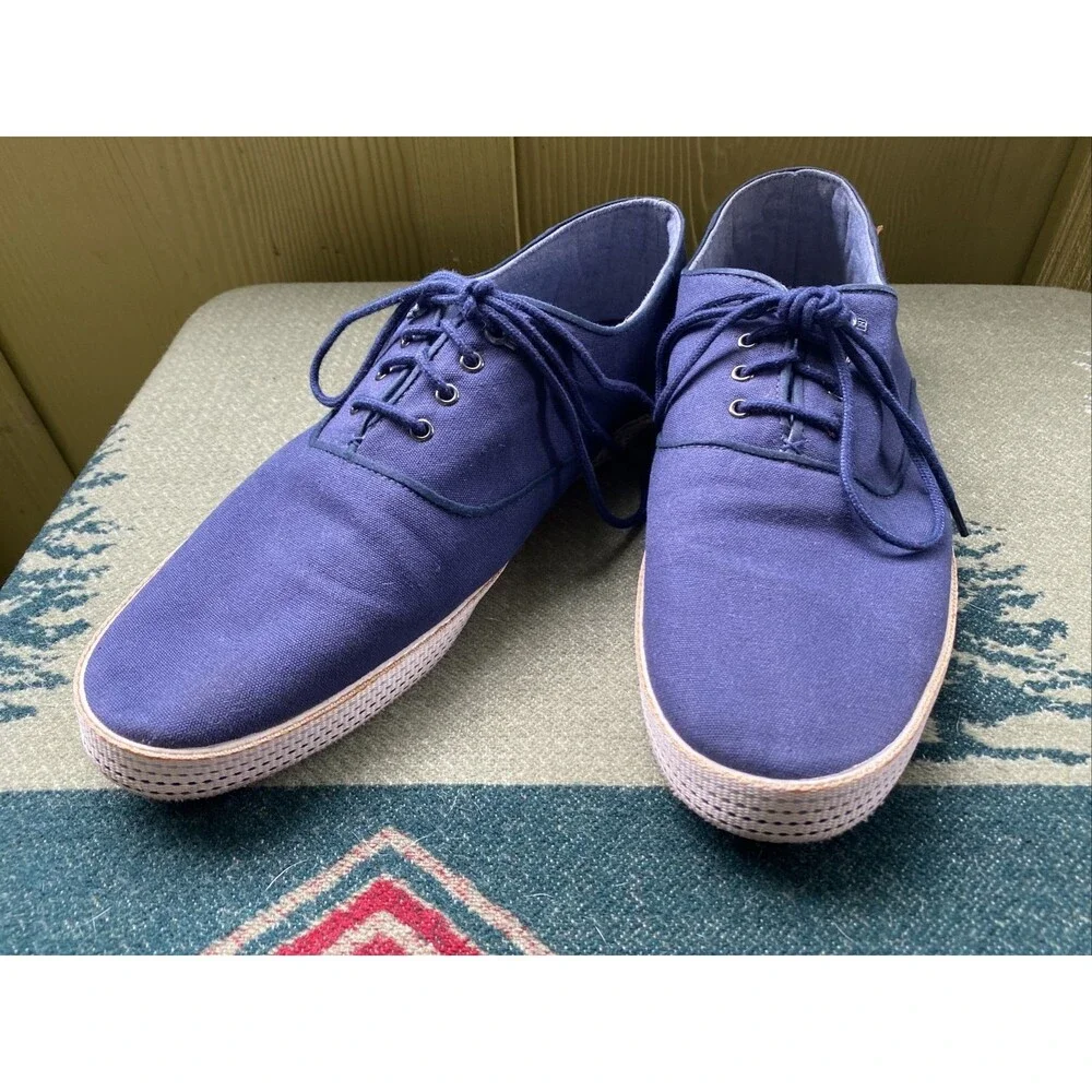 Men’s 11 M Ted Baker London Navy Canvas Lace Up Casual Shoes 44